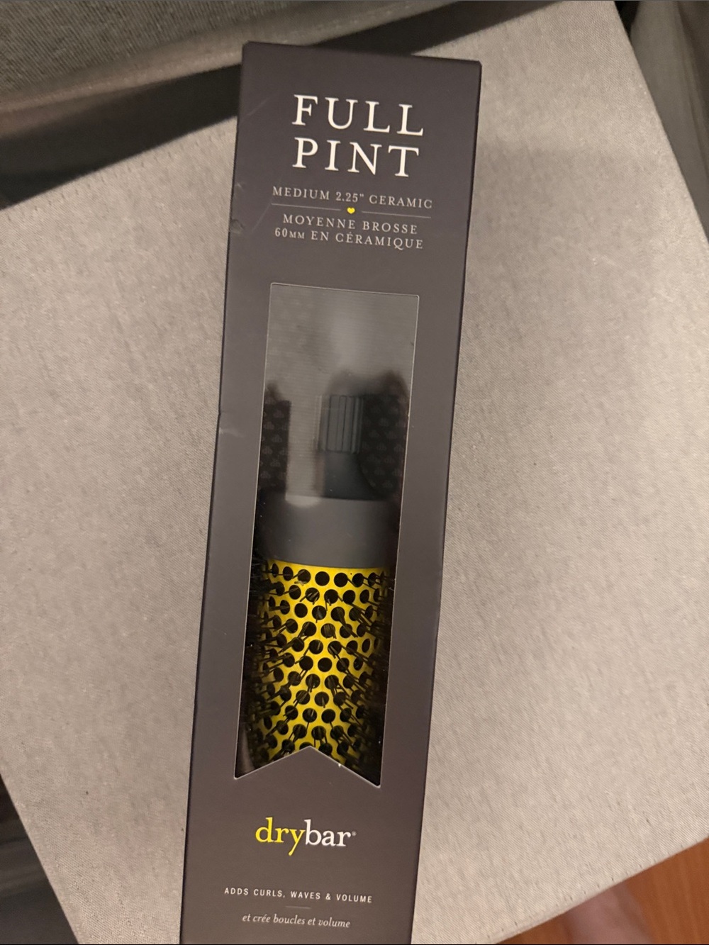 NIB - Drybar Full Pint Round Ceramic Brush in Yellow and Black